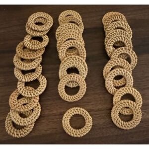 Earring Making Supplies Woven Rattan Circles Dangles 1.5" Lot of 30 Pieces!